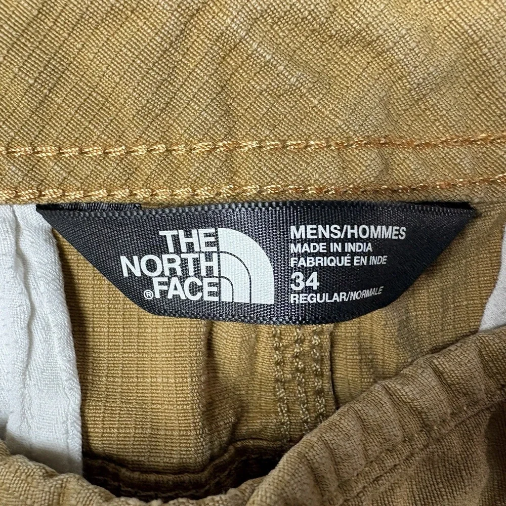The North Face Men's Size 34 Tan Khaki Cargo Ripstop Pants Cotton Hiking Outdoor